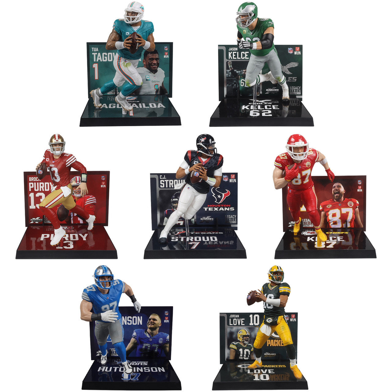 NFL Legacy Series #10-16 Bundle (7) 7" Figures