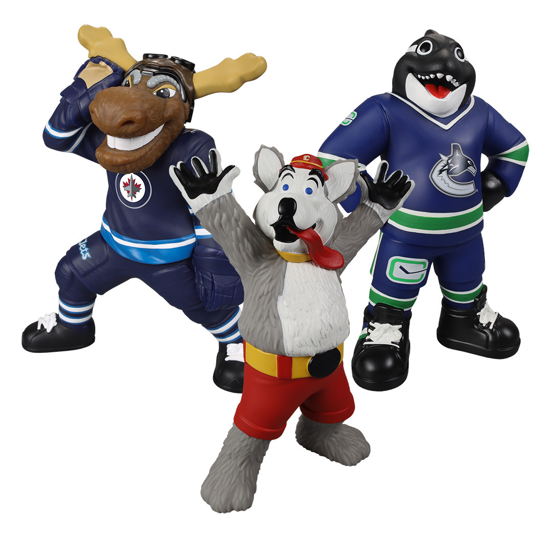 Harvey the Hound/Fin/Moose NHL Mascot Bundle (3) 8" Vinyl Figures